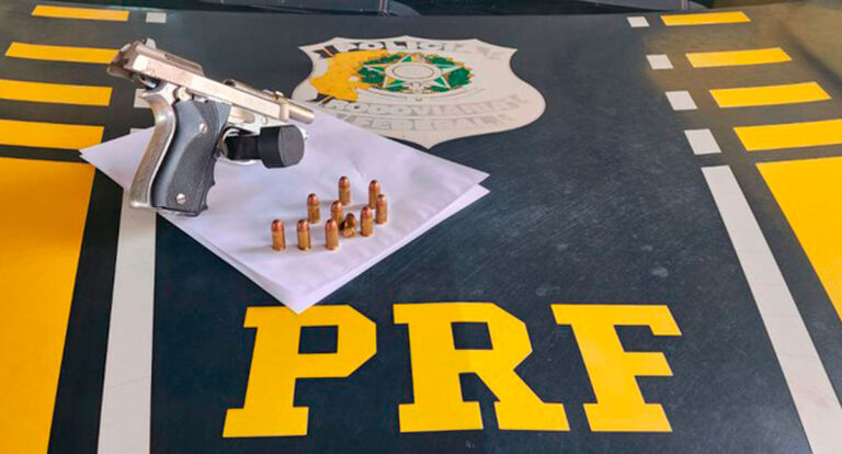 Em Pimenta Bueno/RO, PRF apreende pistola com dez munições - News Rondônia