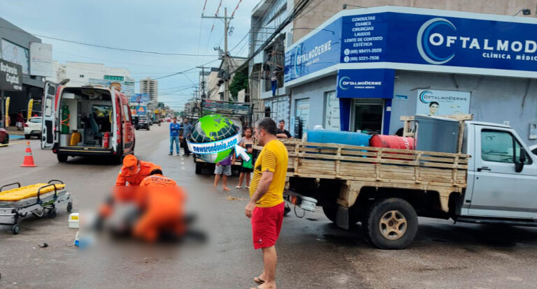Caminhonete passa por cima de motociclista na Avenida 7 de Setembro - News Rondônia