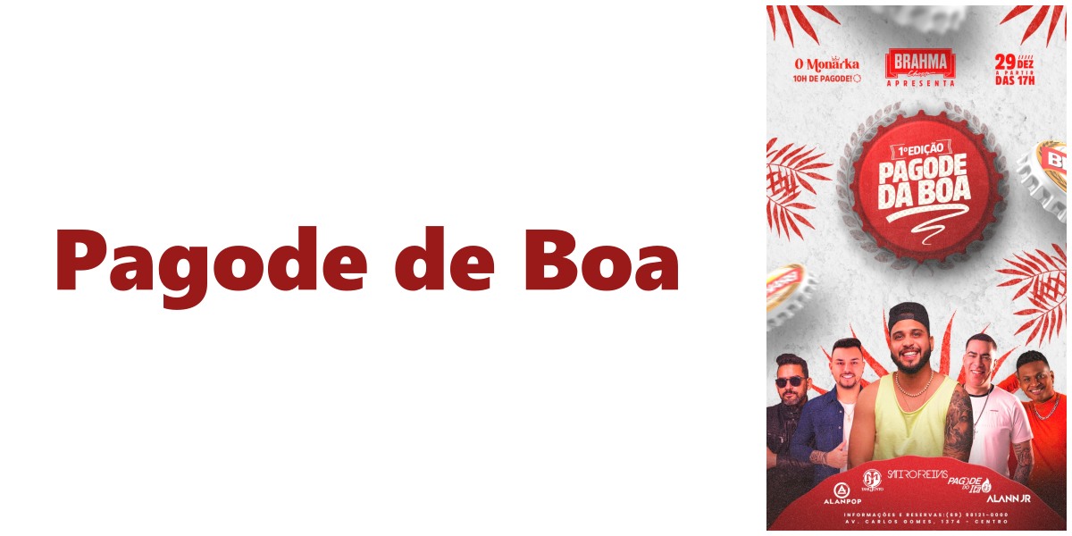 Pagode de Boa, 3° edição do Amazônia Bass e Réveillon neste fim de semana no O Monarka - News Rondônia