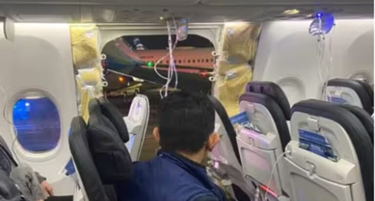 Janela estourada em voo da Alaska Airlines assusta passageiros
