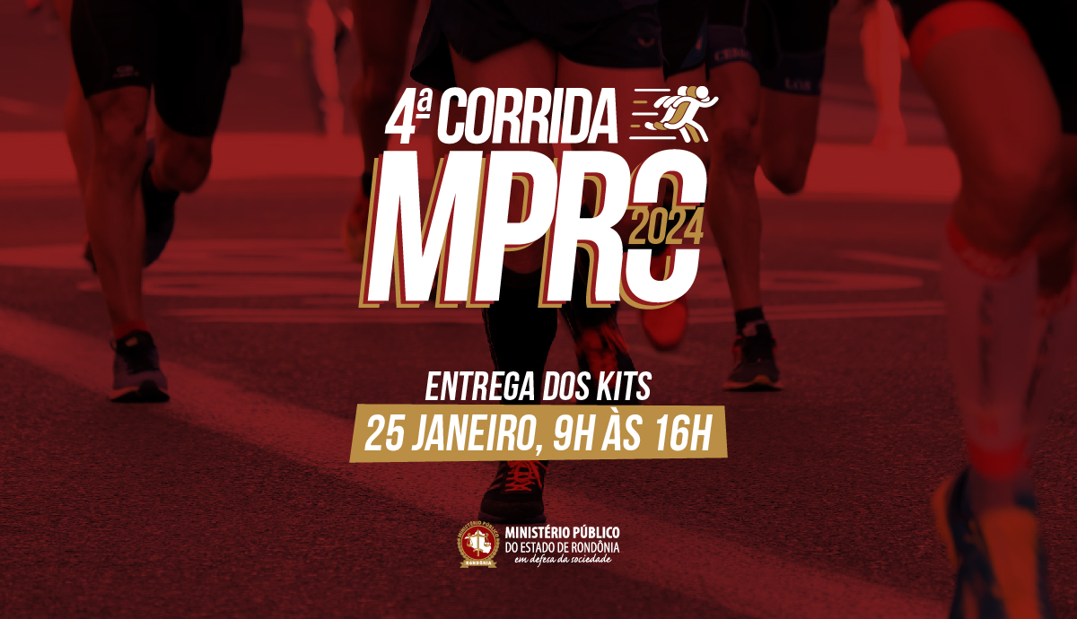 Entrega de kits para os inscritos na IV Corrida do MPRO será nesta quinta-feira no edifício-sede da Instituição