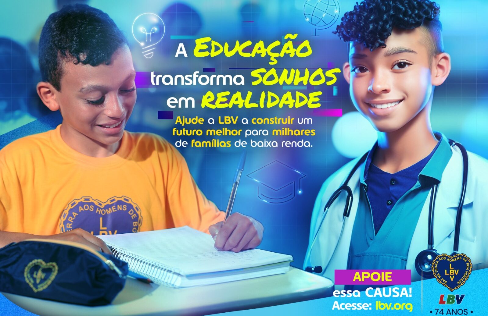 Um milhão de refeições e 18 mil kits pedagógicos: compromissos da LBV para iniciar 2024