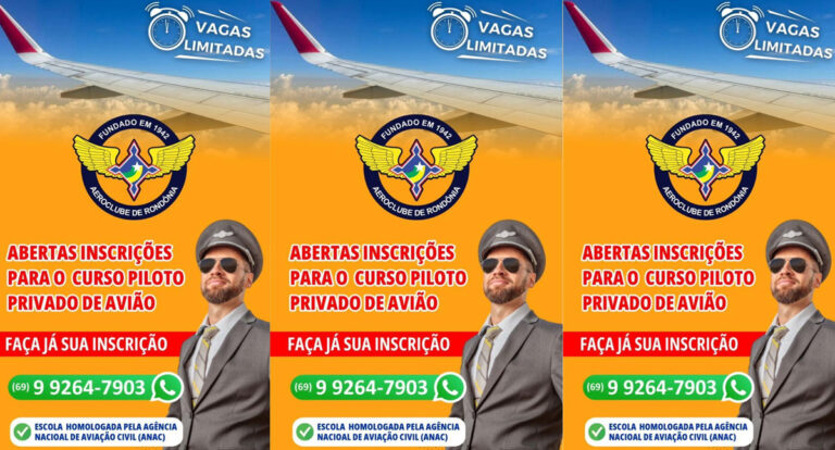 Aeroclube de Rondônia abre inscrições para a 1ª turma do ano no curso de Piloto Privado de Avião