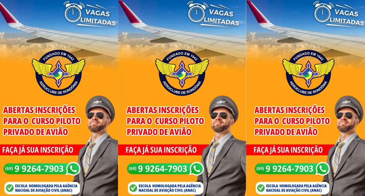 Aeroclube de Rondônia abre inscrições para a 1ª turma do ano no curso de Piloto Privado de Avião