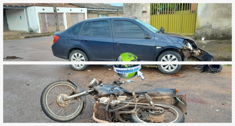 Motociclista sofre fratura em acidente com carro na zona sul