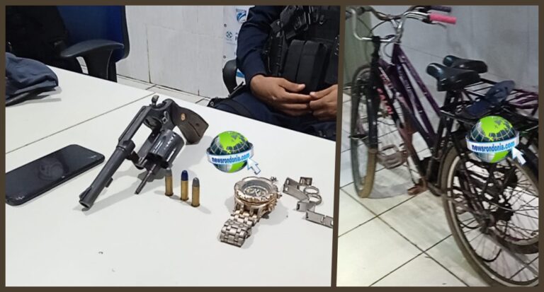 NO CRISTAL: Dupla é detida com revólver e bike roubada na zona leste