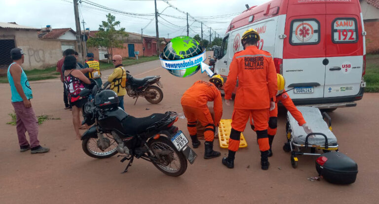 De acordo com testemunhas, um idoso de 62 anos que pilotava uma moto Honda Bros transitava pela Calama, quando bateu em outra moto conduzida por uma jovem de 19 anos.