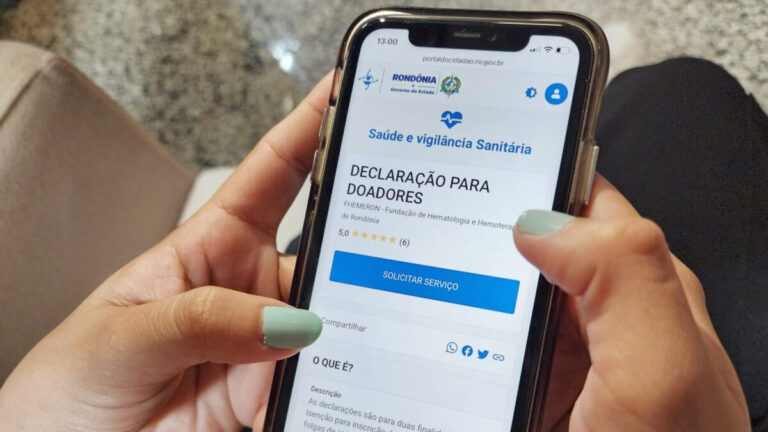 Serviços de Declaração de Doadores e Resultado de Exames para Doador de Sangue são integrados ao Portal do Cidadão - News Rondônia