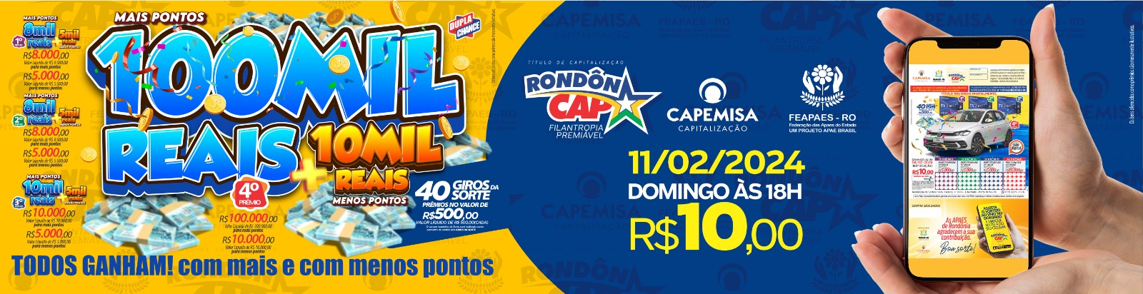 Rondôncap: Sorteio de um carro Polo de 85 Mil, 3 TVs de 5 Mil e 20 Giros da Sorte de 500 Reais; Confira! - News Rondônia