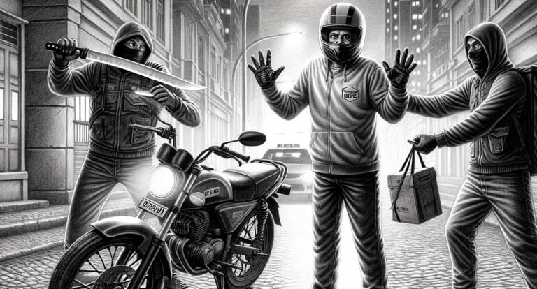 Motoboy é ameaçado com facão durante roubo no centro de Porto Velho
