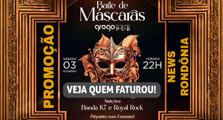 Confira o resultado do sorteio dos ingressos do Baile de Máscaras Carnavalesco do Grego Original Pub