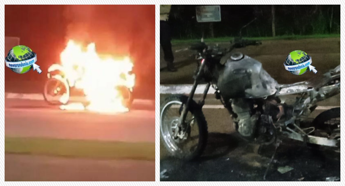ESPAÇO ALTERNATIVO: Moto é destruída por incêndio em Porto Velho