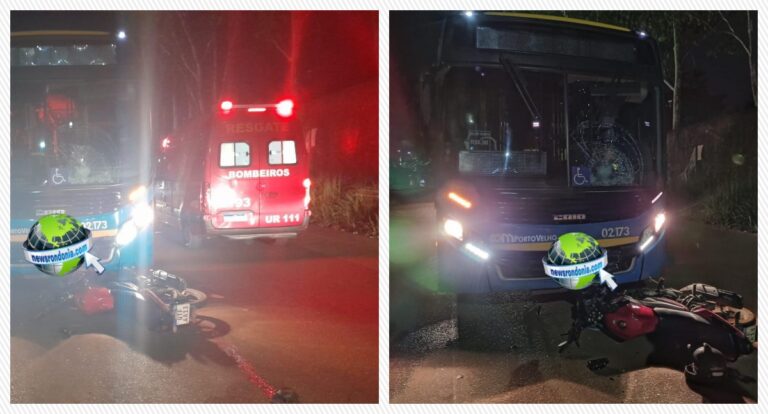 Motociclista Bate de Frente com Ônibus na Estrada dos Japoneses