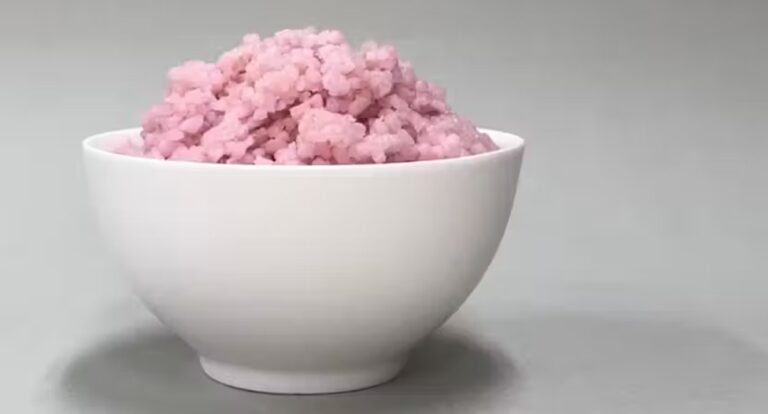 Arroz rosa com proteína animal, comida barata que reduz impacto ambiental