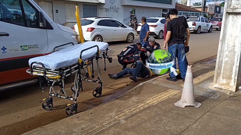 Motociclista sofre fratura em acidente com ciclista na Avenida Caula