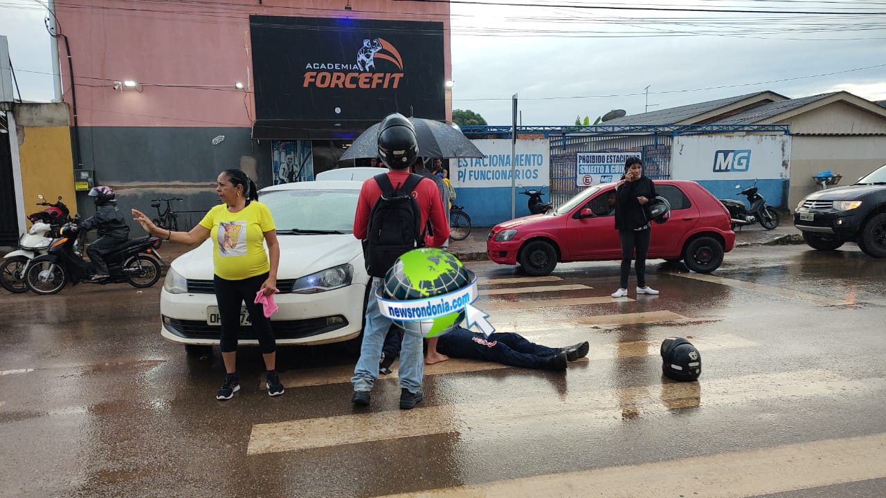 Motorista faz conversão errada e causa acidente com moto na Mamoré