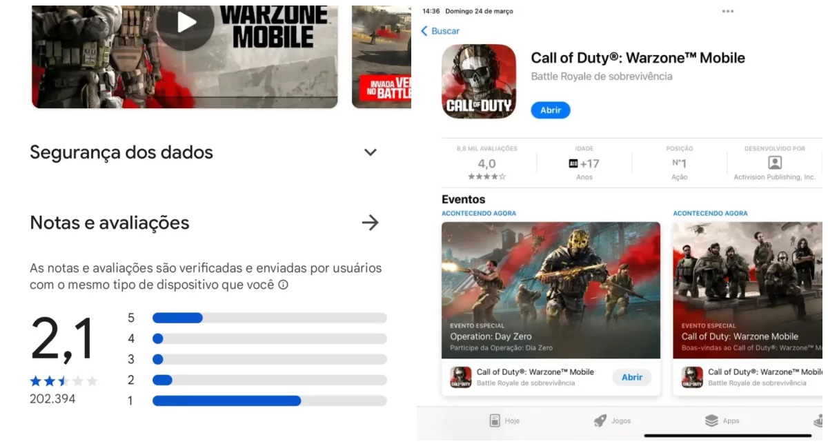 Call of Duty Warzone Mobile recebe críticas após lançamento conturbado
