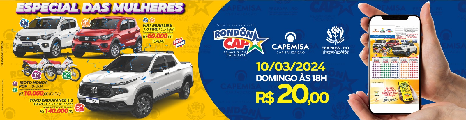 Rondôncap de domingo, dia 03, sorteou um Fiat Pulse avaliado em 100 mil e mais 35 mil reais em dinheiro - News Rondônia