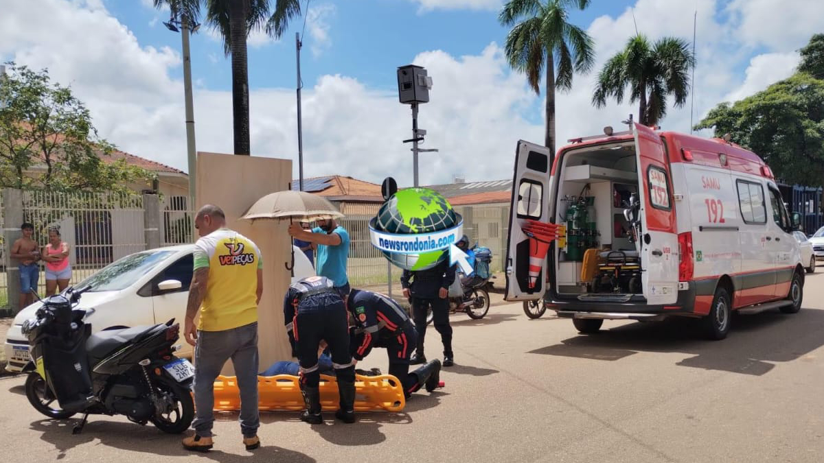 Carro fecha motociclista e causa acidente na zona sul - News Rondônia