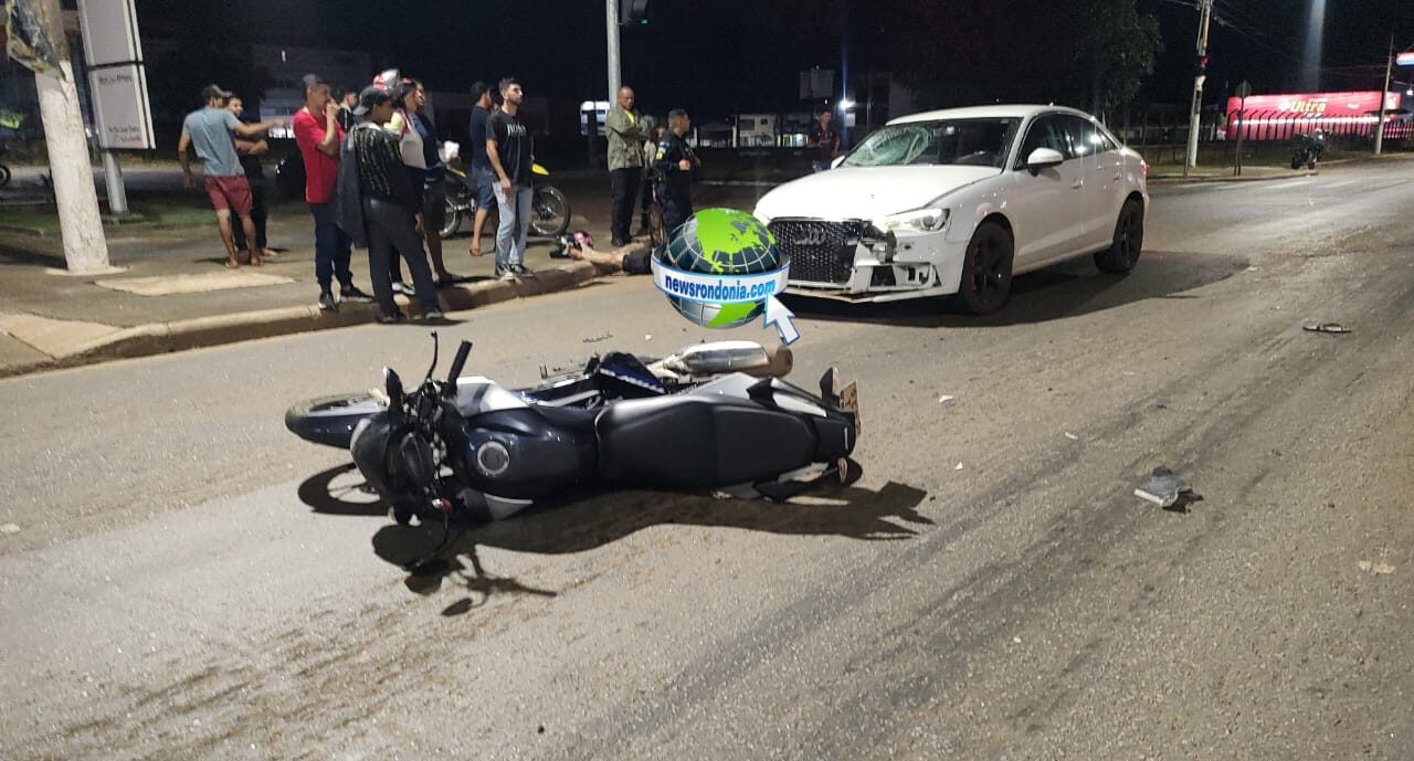 Motorista de Audi é preso após grave acidente com moto na Jorge Teixeira 2