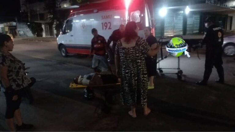 Carro invade preferencial e causa grave acidente com motociclista no centro