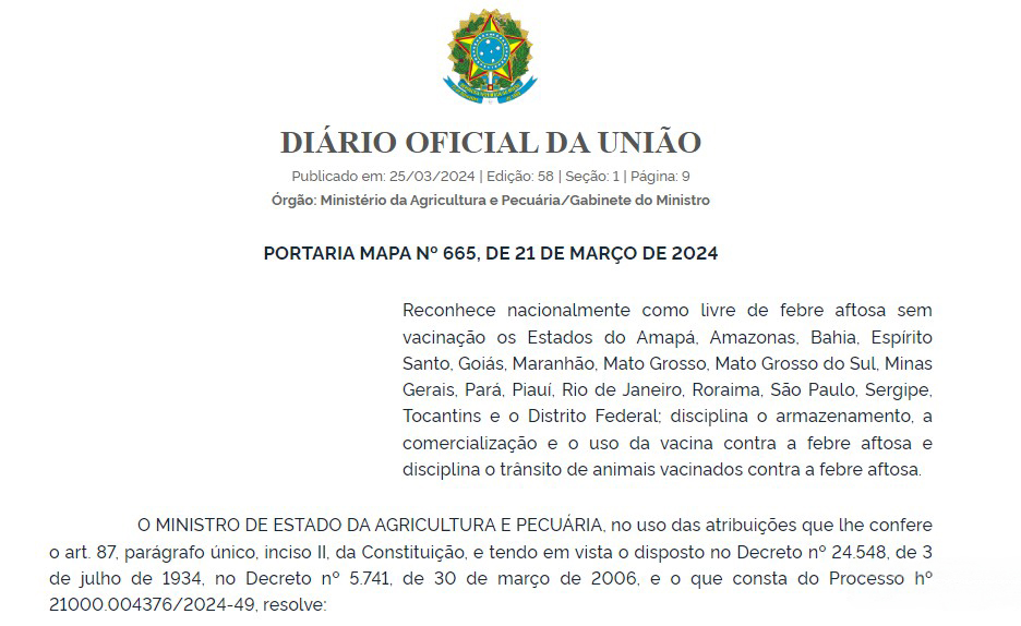 Estados vizinhos de Rondônia vão suspender vacinação contra a Febre Aftosa - News Rondônia