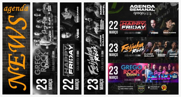 Agenda News: Happy Fryday, Feijuka com Rock e Grego Rock Dance, o seu final de semana é no Grego Original Pub - News Rondônia
