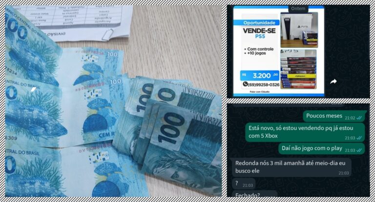 NOTAS FALSAS: Mulher tem prejuízo de R$ 3 mil ao vender PlayStation na internet - News Rondônia