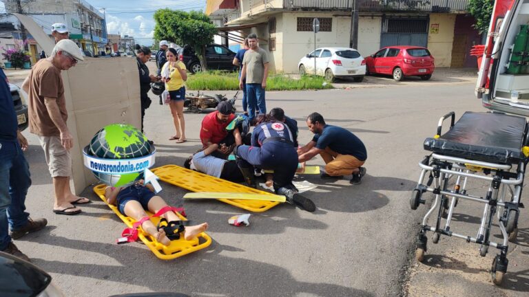 Caminhonete avança preferencial e causa grave acidente com irmãos no centro