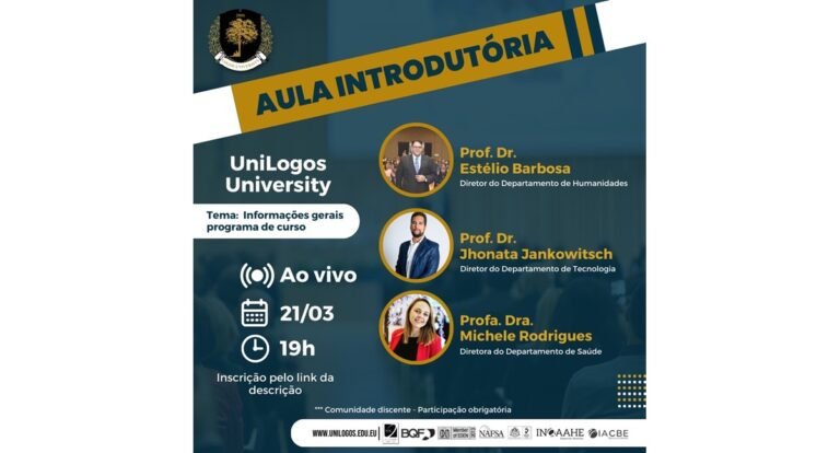 UNILOGOS promove o I Congresso Internacional de empreendedorismo, inovação e gestão da tecnologia