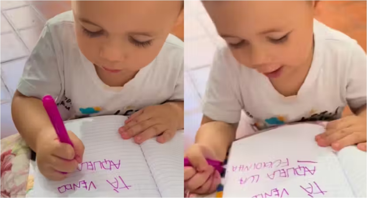 Menino de 2 anos aprende a ler e escrever sozinho e impressiona as redes sociais