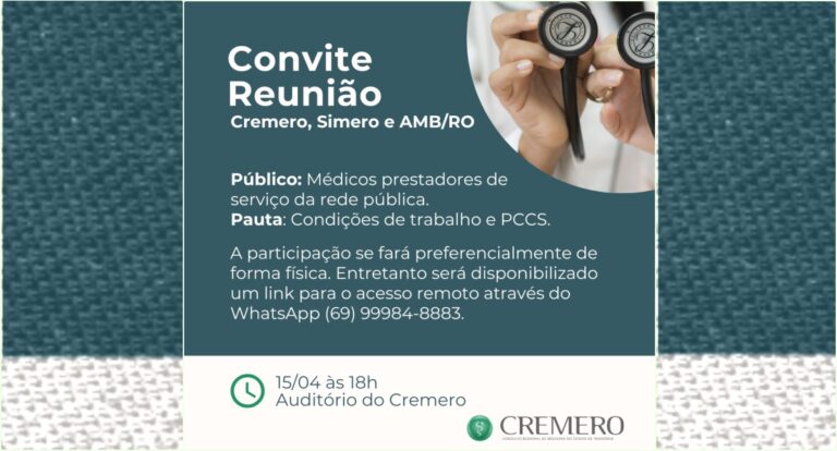 Convite Reunião Cremero, Simero e AMB/RO