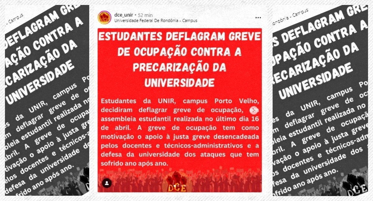 DCE da UNIR Porto Velho decide apoiar greve nacional das universidades públicas do país - News Rondônia