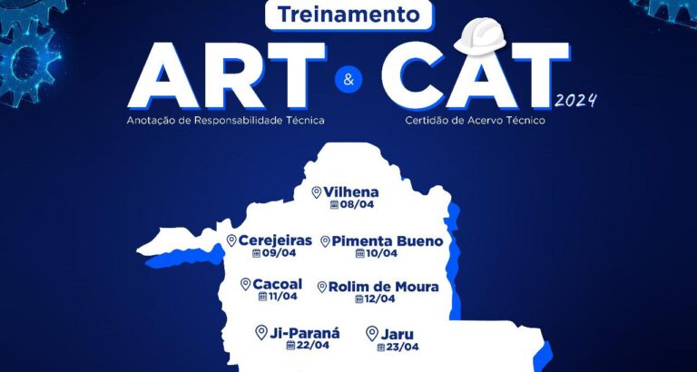Conselho Regional de Engenharia e Agronomia de Rondônia (CREA-RO) promove Treinamento Gratuito de ART e CAT em 10 municípios do estado