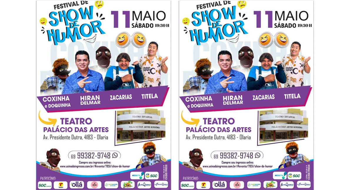 Teatro Palácio das Artes recebe festival de humor dia 11 de maio
