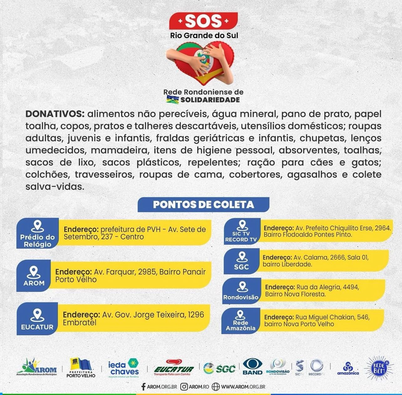 Ieda Chaves faz parte da ação "S.O.S Rio Grande do Sul" que mobiliza doações em Rondônia