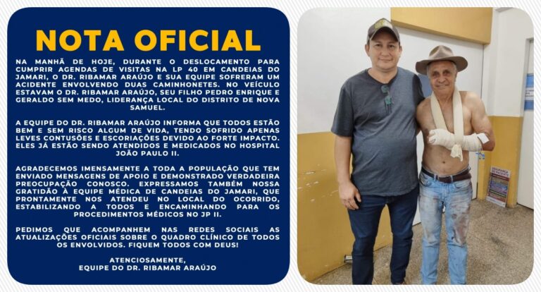 Ex-deputado Drº Ribamar Araújo emite nota oficial e tranquiliza população - News Rondônia