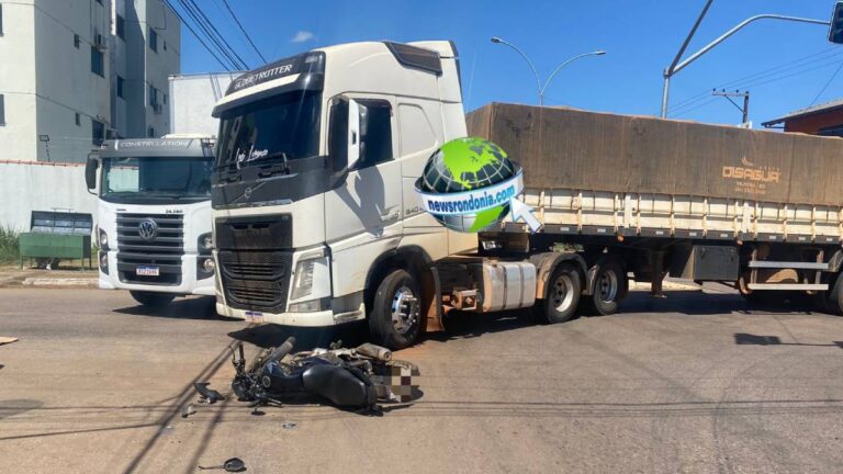 URGENTE: Moto app fica ferido em acidente com carreta na Guaporé - News Rondônia