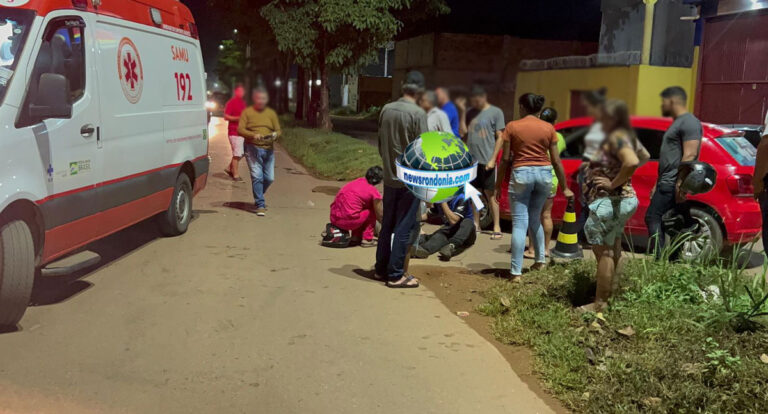 Na Mamoré: Colisão entre carro e moto deixa casal ferido na zona leste de Porto Velho - News Rondônia