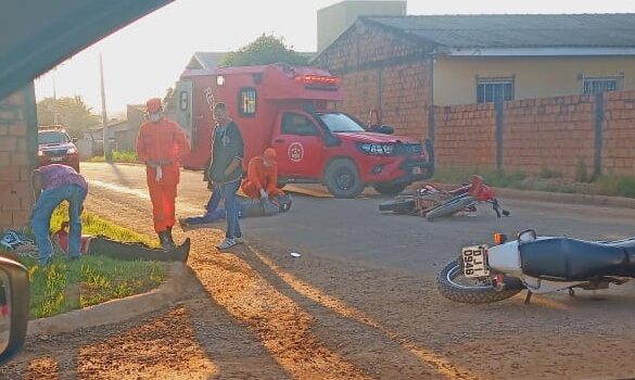 Motociclistas sofrem sérios ferimentos em acidente no setor 03