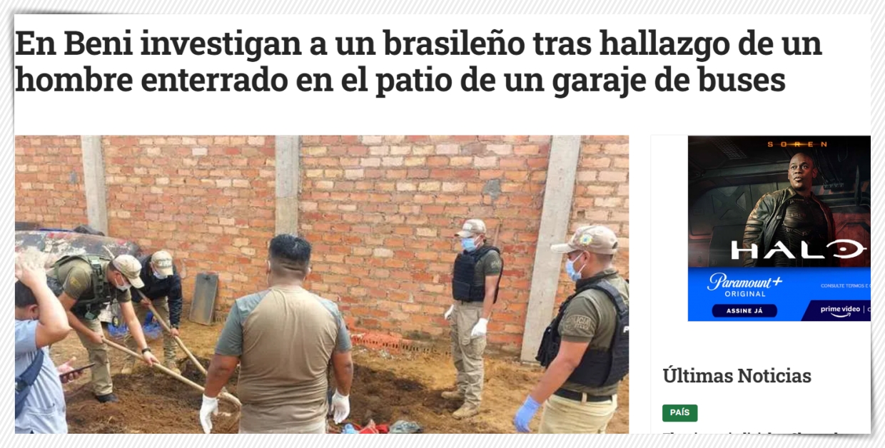Em Guayaramerín, Beni, polícia investiga a morte do segurança de uma garagem; brasileiro é suspeito do crime - News Rondônia
