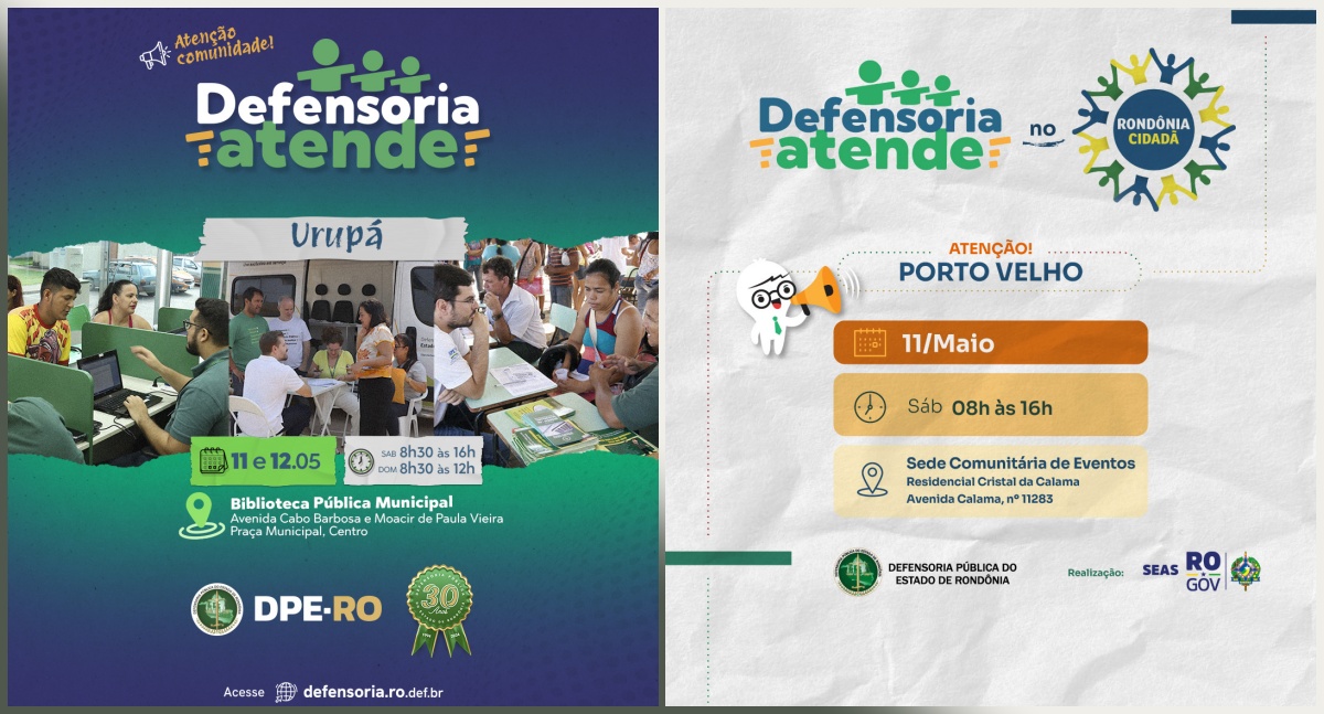 Defensoria do Estado de Rondônia participa de ações sociais no próximo final de semana - News Rondônia