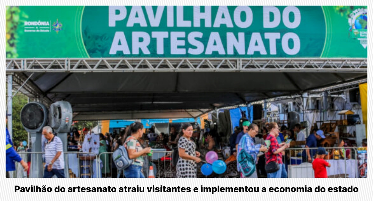 Pavilhão do Artesanato registra crescimento em negócios na Rondônia Rural Show Internacional - News Rondônia