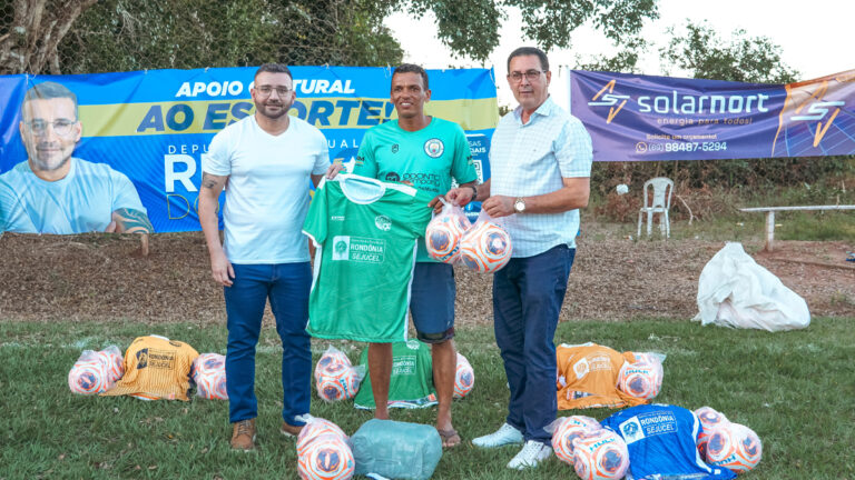Deputado Ribeiro do Sinpol entrega materiais esportivos e anuncia emenda no interior do Estado - News Rondônia