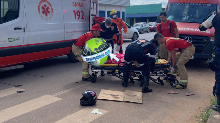 Mulher é atropelada por motociclista na Avenida Mamoré - News Rondônia