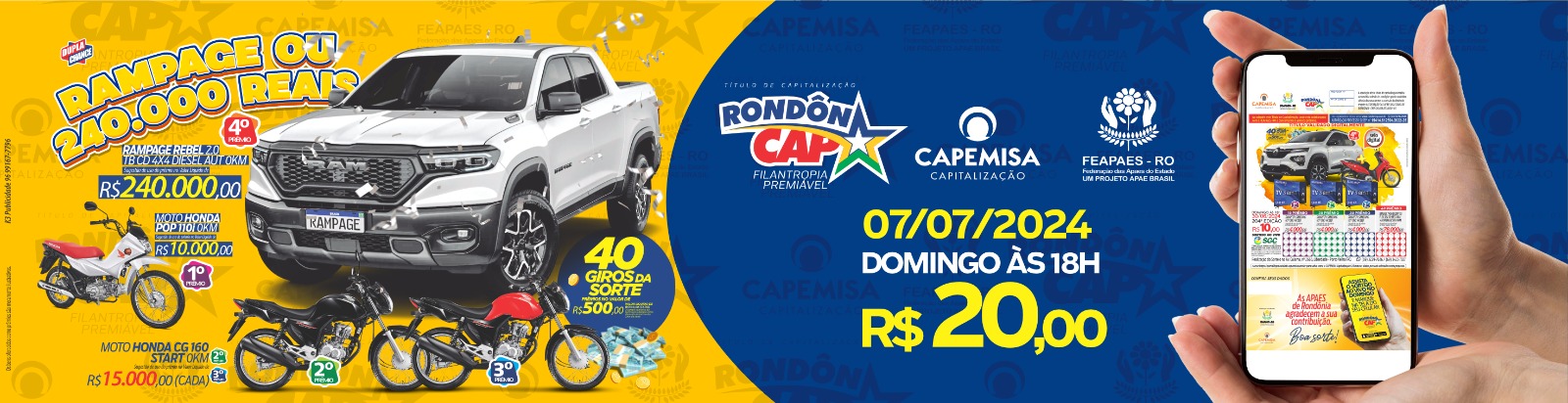 No último domingo de junho, o RondônCap sorteou mais de 100 mil reais em prêmios - News Rondônia