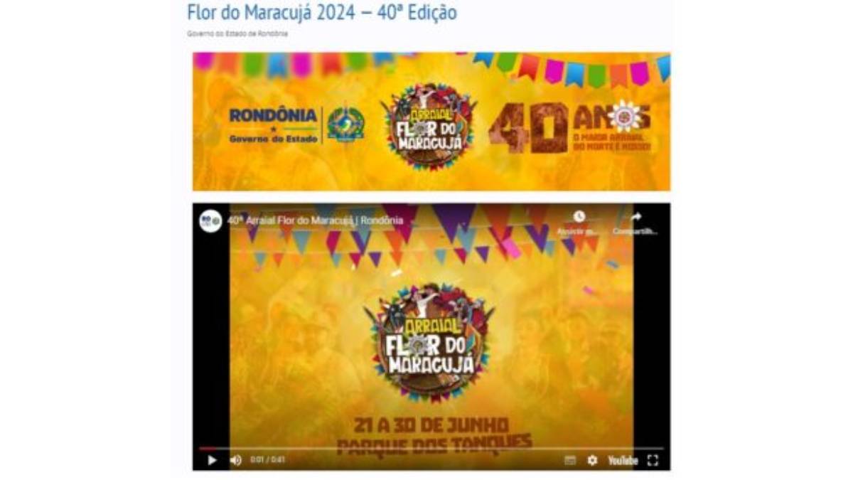 Cultura e tradição em Porto Velho, fique por dentro da programação do 40º Arraial Flor do Maracujá - News Rondônia