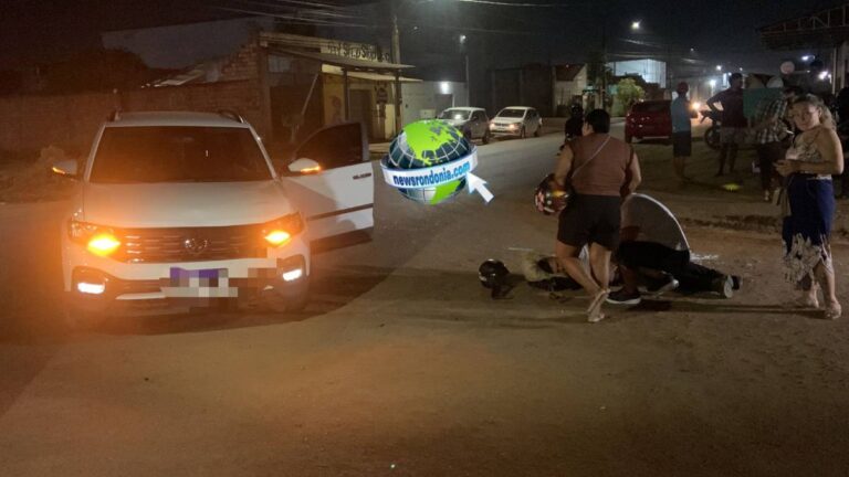URGENTE: Acidente entre carro e moto deixa um ferido no Três Marias - News Rondônia