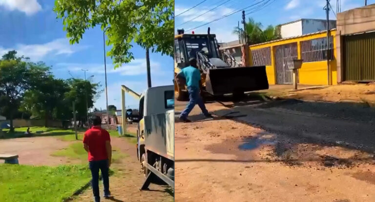 Vereador Edimilson Dourado fiscaliza serviços de Tapa Buracos e Iluminação Pública no bairro Caladinho