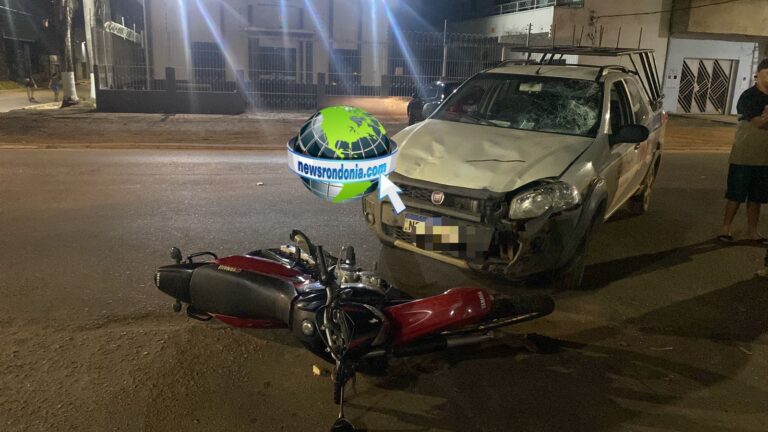 Motorista foge depois de bater de frente com moto e deixar casal ferido